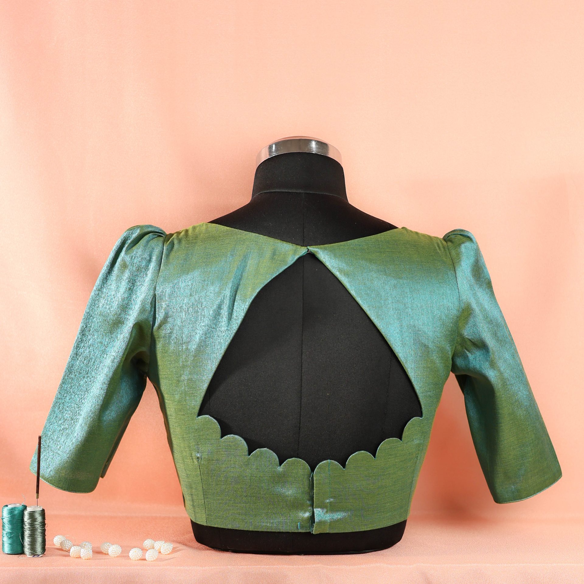 Green tissue blouse