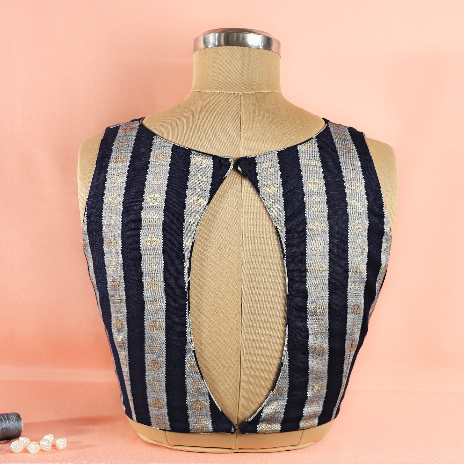 Rayon Blue striped blouse